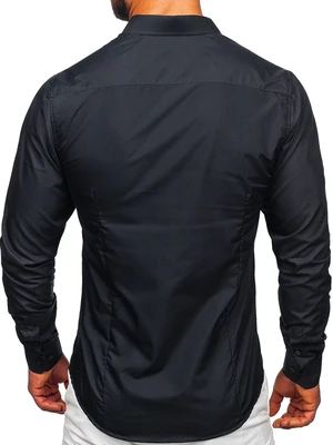 Cămașă elegantă cu mâneca lungă grafit Bolf 1703