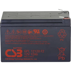 CSB Battery GPL 12120 GPL12120F2 olovený akumulátor 12 V 12 Ah olovený so skleneným rúnom (š x v x h) 151 x 100 x 98 mm