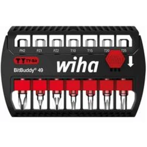 Sada bitů Sada bitů Wiha BitBuddy® ty-Bit 49 mm Phillips, Pozidriv TORX ® 7-dílná 1/4" v boxu (42117) Wiha 42117 49 mm, molybden-vanadová ocel, tvrzen