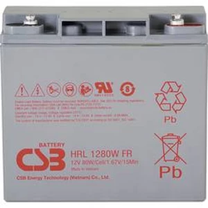 Olověný akumulátor CSB Battery HRL 1280W high-rate longlife HRL1280W-FR, 20 Ah, 12 V