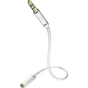 Kabel jack 3,5 mm ⇒ zásuvka jack 3,5 mm, 1,5 m, bílý, Inakustik