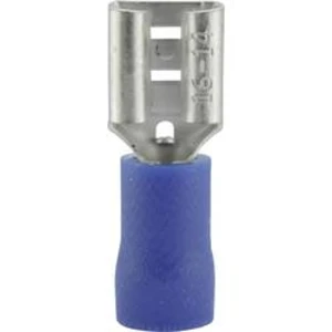 Faston zásuvka Vogt Verbindungstechnik 3906S-1 6.3 mm x 0.8 mm, 180 °, částečná izolace, modrá, 1 ks