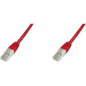 Síťový kabel RJ45 Digitus DK-1511-050/R, CAT 5e, U/UTP, 5.00 m, červená