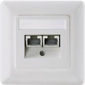 Datová zásuvka Setec CAT 6, 2port., perlově bílá