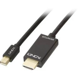 DisplayPort / HDMI kabel LINDY [1x mini DisplayPort zástrčka - 1x HDMI zástrčka] černá 2.00 m