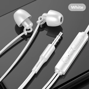 Headphones In Ear Earbuds Wired Anti-noise Ultra-soft 3.5mm Mic Earphones Noise Cancelling for iPhone Sangsung Huawei Xiaomi