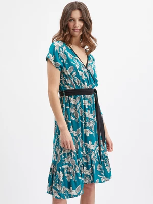 Orsay Petrolejové dámské květované šaty - Dámské