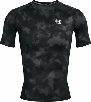 Under Armour UA HG Armour Printed Short Sleeve Black/White S Tricouri de fitness