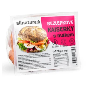 ALLNATURE Bezlepkové kaiserky s mákem 120 g