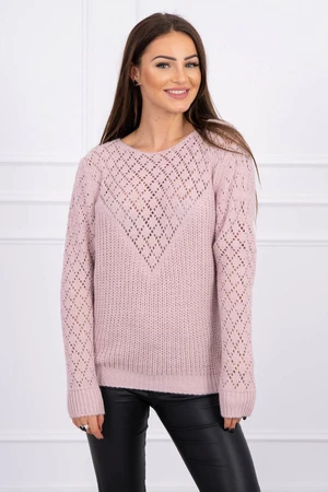 Openwork sweater powder pink
