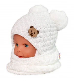 Pletený nákrčník/komínek  - bílý, BABY NELLYS, vel. univerzální