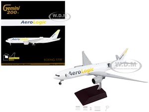 Boeing 777F Commercial Aircraft "AeroLogic" White "Gemini 200 - Interactive" Series 1/200 Diecast Model Airplane by GeminiJets