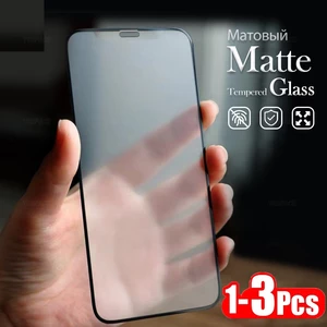 1-3Pcs Best Frosted Matte Screen Protector for iPhone XR XS 11 12 13 mini 14 15 Pro Max Plus 9H Tempered Glass Anti Fingerprint