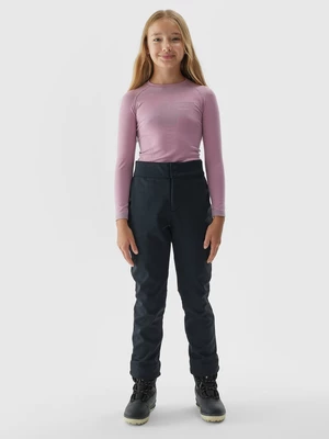 Dívčí lyžařské softshellové kalhoty membrána 5000 - černé