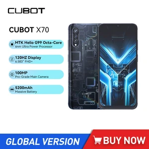 Cubot X70 Smartphones 6.583Inch FHD 120Hz Screen Helio G99 12GB+256GB Android 13 Mobile Phone 5200mAh Battery 100MP Camera NFC