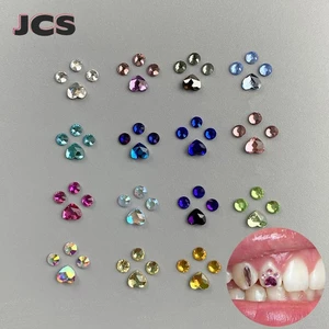 4pcs/bag Dental Tooth Gems Crystal Diamond Ornament Various Shapes Color Teeth Jewelry Denture Acrylic