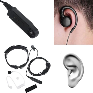 Walkie Talkie Microphone Neck Throat Mic Earpiece Radio Headset UV-9R Plus BF-9700 BF-A58 Set