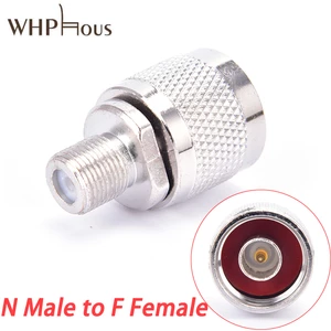 2PCS Universal RF Connector N Male Plug Male Pin To F Female Jack Adapter Silver N/F-JK