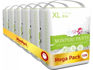 MonPeri Pants Plienkové kalhotky Mega Pack veľ. XL (13-18 kg) 108 ks