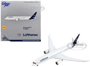 Boeing 787-9 Commercial Aircraft with Flaps Down "Lufthansa" White with Dark Blue Tail 1/400 Diecast Model Airplane by GeminiJets