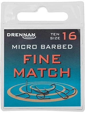 Drennan háčiky fine match - veľkosť 16