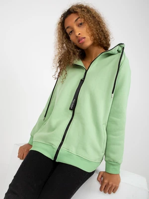 Basic light green sweatshirt RUE PARIS zipper