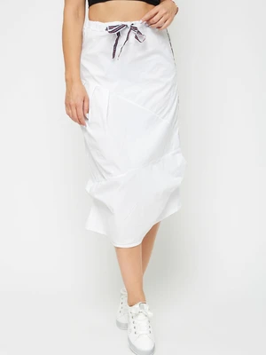 Midi skirt with stripe white
