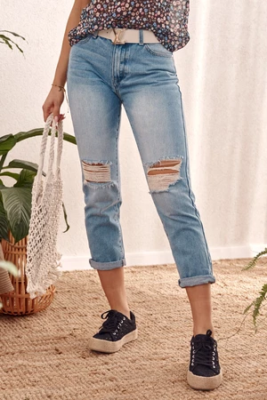 Jeans with holes in the knees
