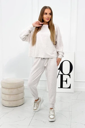 Set 2 Piece Sweatshirt + Trousers beige melange