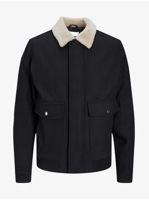 Black men's jacket with wool Jack & Jones Johnson Tom - Men