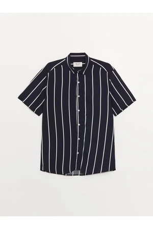 LC Waikiki Regular Fit Short Sleeve Striped Viscose Men's Shirt.