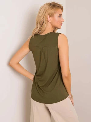 Khaki women's top with lace
