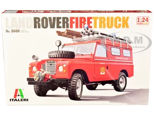 Skill 3 Model Kit Land Rover Fire Truck 1/24 Scale Model by Italeri