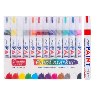 12 Colors Oil Based Permanent Marker Pens White Waterproof Paint Markers For Car Tire Lettering Art Projects Rock Painting Metal