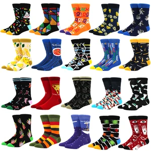 Men's cotton retro abstract oil painting art socks triangle Sydney lemon oil painting skateboard socks