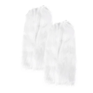 White Leg Warmers Warm: Fuzzy Womens Costume Boot Sleeves Boot Covers 40cm