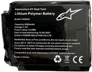 Alpinestars Battery For HT Heat Tech Gloves Black Tylko jeden rozmiar Rękawice motocyklowe