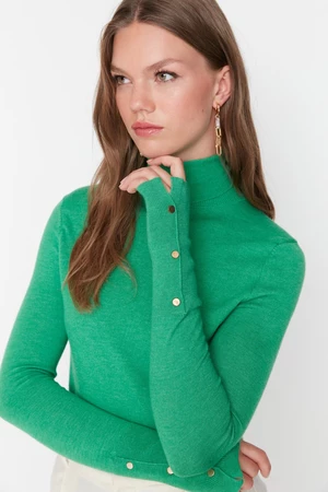 Trendyol Emerald Crop prémiová priadza / špeciálna priadza Základný pletený sveter