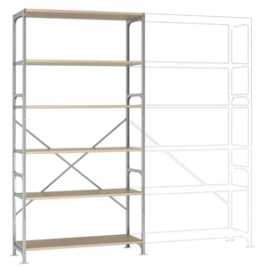 Manuflex RM2177 základný modul regálu oddelenia 140 kg (š x v x h) 1280 x 2000 x 600 mm ocel pozinkované pozinkovaný dre