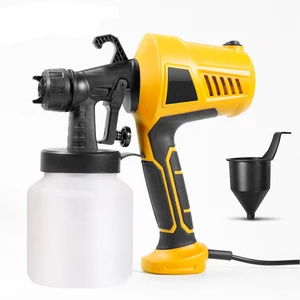 110V 500W 50Hz Yellow Plastic Portable High Voltage Electric Paint Spray Gun