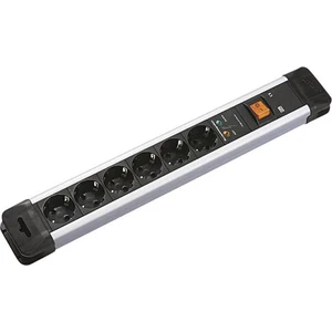 Bachmann 330104 zásuvková lišta s prepäťovou ochranou 6-násobná čierna, strieborná DE schuko zástrčka/zásuvky 1 ks