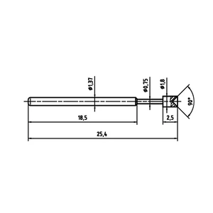 PTR 1015-A-0.7N-AU-1.8 presný testovací hrot