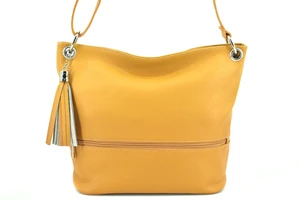 Dámská kožená kabelka crossbody Arteddy - hořčicová