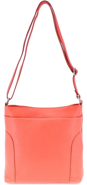 Dámská kožená kabelka crossbody Arteddy - oranžová