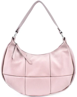 Dámská kožená kabelka crossbody - růžová pudrová