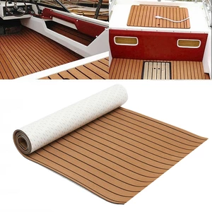 ELuto 240cm x 90cm x 5mm EVA Foam Teak Decking Sheet Boat Yacht Floor Mat Self-Adhesive Marine Flooring Faux Carpet Stic