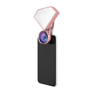 RK30 Mini LED Selfie Flash Light With Camera Lens Fisheye/Macro/Wide Angle Lens 4600K Cell Phone Fill Light Warm+Cold Li