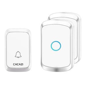 CACAZI A50 Wireless Music Doorbell Waterproof Battery 1 Button 2 Receiver Home Bell Wireless Ring Bell Chime