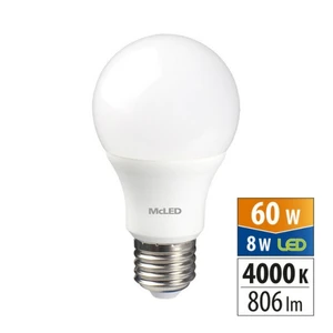 LED žárovka E27 McLED 8W (60W) neutrální bílá (4000K) ML-321.095.87.0