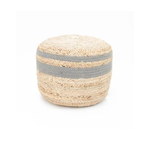 Puf z juty so sivým detailom LABEL51 Braided